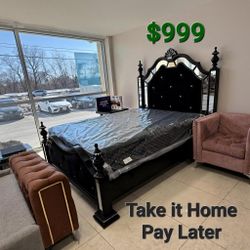 Opulent Black Queen Bed