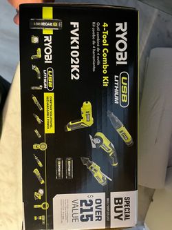 Ryobi FVK102K2 USB Lithium 4-Tool Combo Kit
