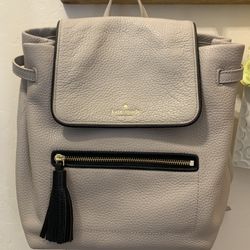 Kate Spade Kacy Chester Street Leather Backpack Satchel Moussefrost and Black 