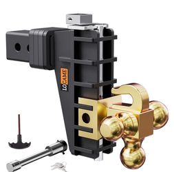LOCAME Tri-Ball Trailer Hitch With Hook, 2.5" Receiver, 6" Drop, 18,500 LBS
