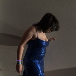 blue short dress