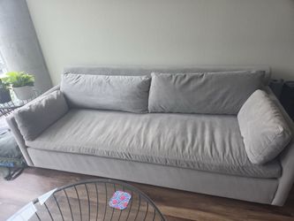 West Elm Marin 86” Sofa - Silver Performance Velvet