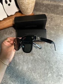 Hearts Black Square Sunglasses