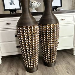 Wicker Style Vases