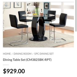 Black Counter Height Dining Table Set