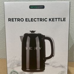 Servappetit Black Retro Style SERV Corded Electric Water Kettle 1.7L NIB