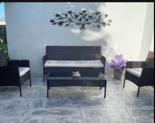 Brand new 4-piece all-weather rattan outdoor furniture combination,