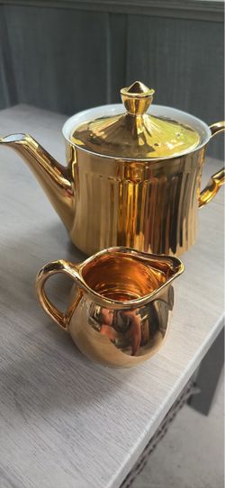 Royal Worcester Porcelain Teapot and cream cup