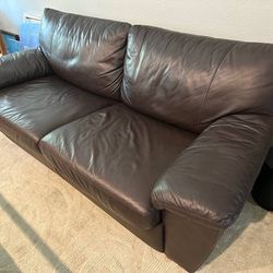 Black Leather Couch! Futon/ Pull Out Sofa