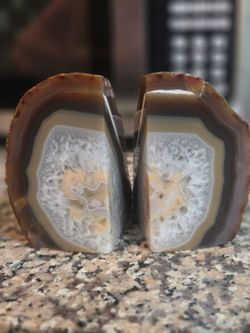 Agate Geode Bookend Pair