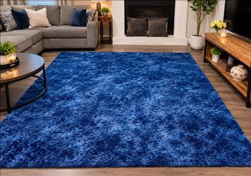 Blue Shag Area Rug 9x12 ft