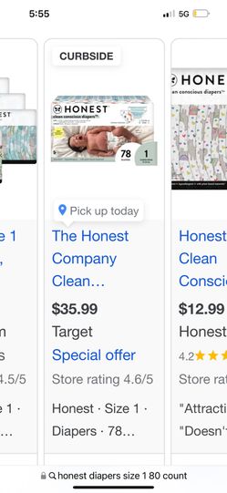 Honest Brand diapers Savings Size N & 1 30% Off