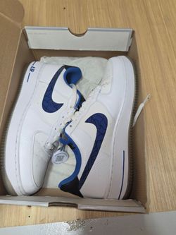 Size 9 Nike Air Force 1 07' Penny Hardaway Low White Blue Sneakers