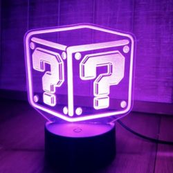 Color Changing Super Mario Question Mark Cube Night Light