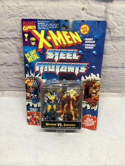 X-Men Steel Mutants Tiger Stripe Wolverine vs Sabretooth Die Cast Metal 1994