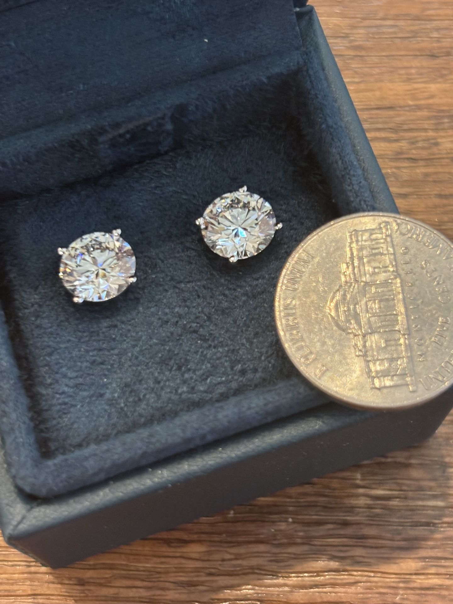 NEW 4.18 Carat TW Diamond Stud Lab Earrings E VVS2 With Certificates