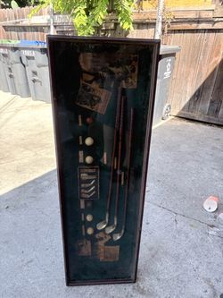 Antique Golf Shadow Box Display Case