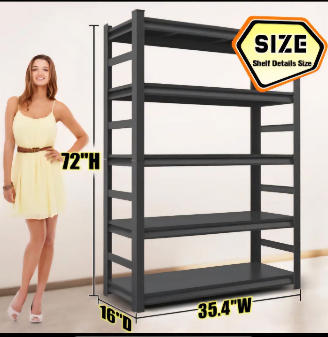 5-Tier 3000LBS Metal Shelving Units | Garage Shelving Storage Shelves Adjustable Metal Shelving Unit for Garage Shelves Utility Rack Shelf for Basemen