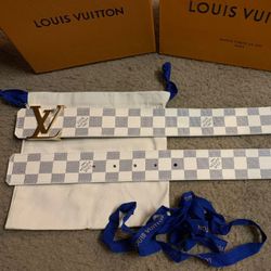 Azure Damier Belt 