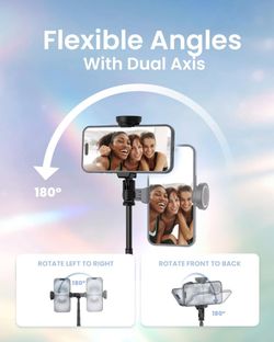 KraftGeek JustTap Phone Tripod for iPhone, Auto-Open Selfie Stick Tripod