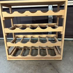 Solid Wood Wine Rack – Holds 20 Bottles – Excellent Condition