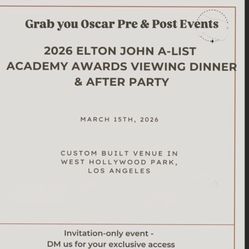 Elton John Oscars Dinner Tickets