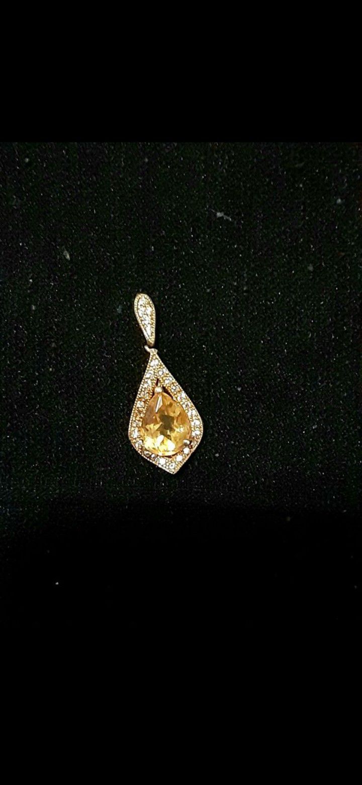 Gold plated silver citrine jewelry