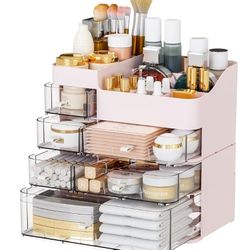 SuoXing Makeup Organizer for Vanity,Large 6 Drawers Make up Organizers for Counter,Plastic Cosmetic Storage Organizer for Dresser Countertop or Bathro