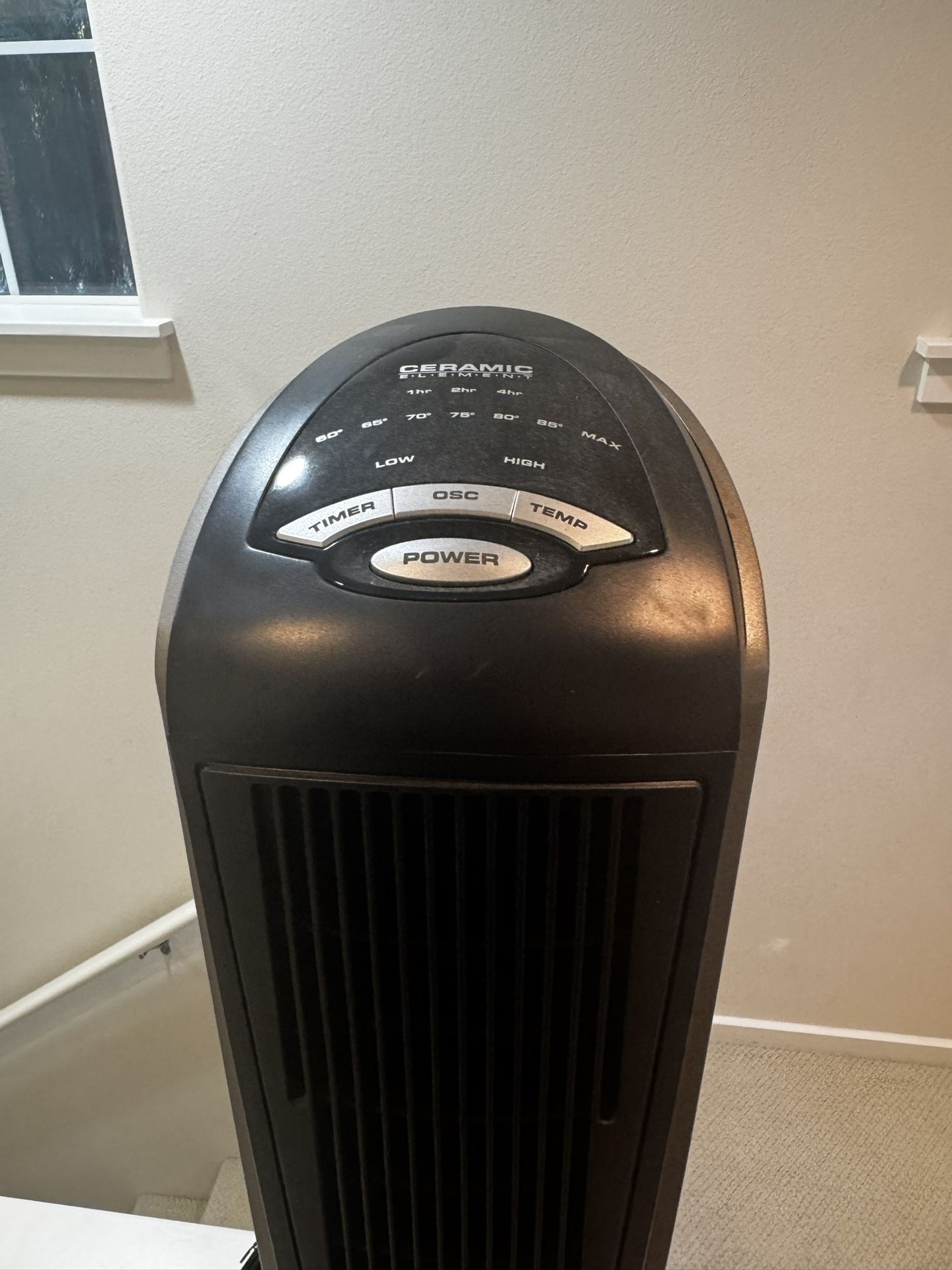 Lasko - Portable Ceramic Tower Space Heater Black/Silver
