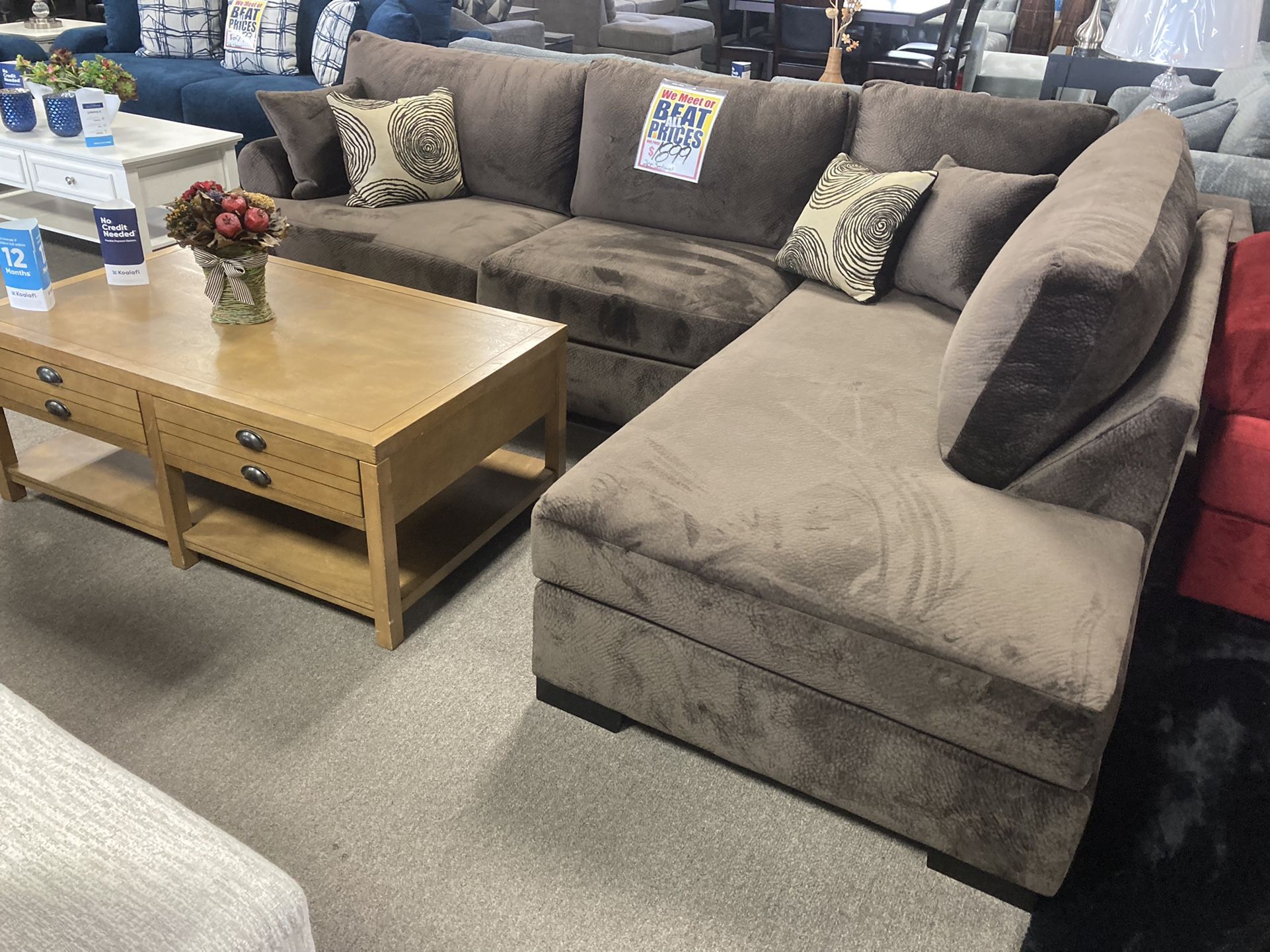 Cozy Sectional 😄💙 $1,899 Easy Financing !