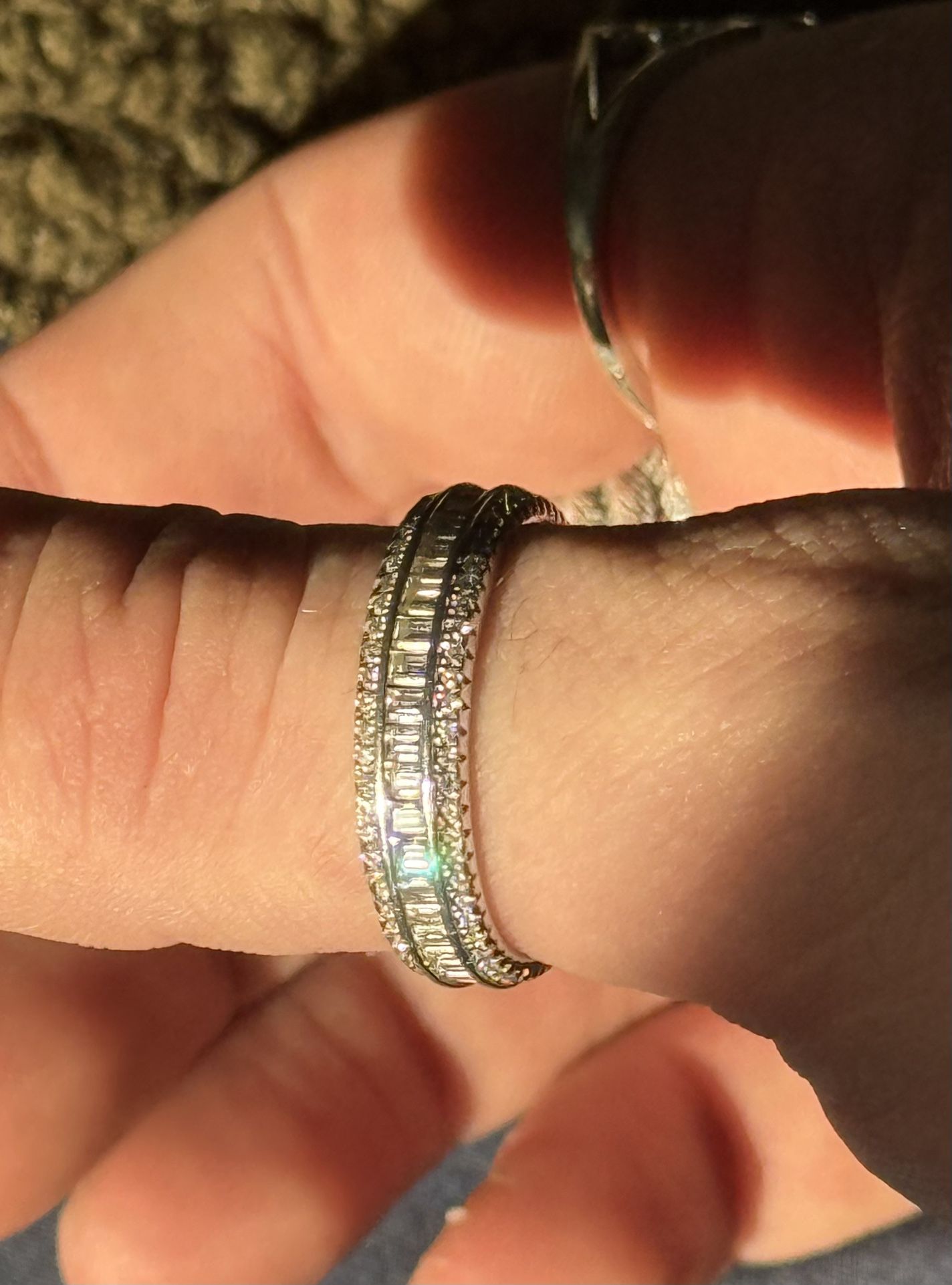 Size 9 1.6ct Moissanite & Sterling Silver Eternity Ring