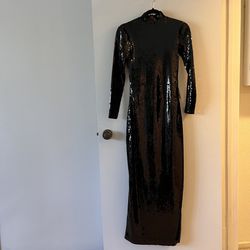 Express Black Sequins Dress