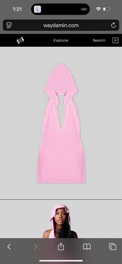 Waydamin Backshot Hooded Mini Dress Pink XS NWT