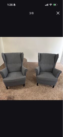 IKEA STRANDMON Wing Chair Gray Very Clean and Excellent Condition $140 each