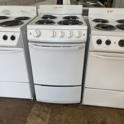 White Electric 20” Stove! Clean! 5 Available! 30-day warranty! Delivery available Today! Matching Refrigerators Also Available 
