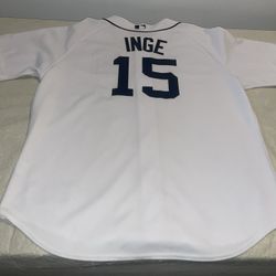 Authentic Brandon Inge Detroit Tigers Majestic Jersey White Sewn Men 56 USA 6200