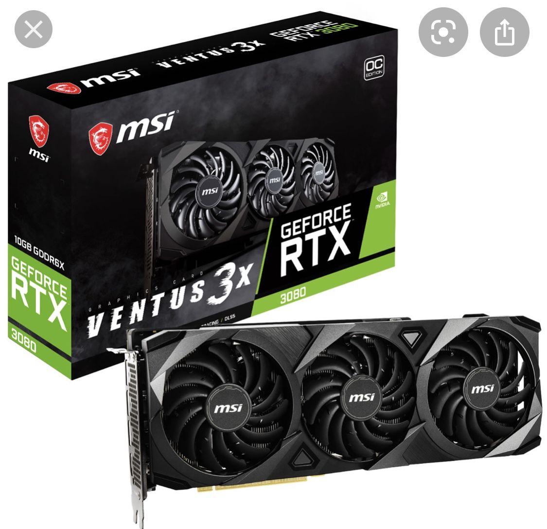 MSI GeForce RTX 3080 VENTUS 3X 10 G OVERCLOCKED EDITION