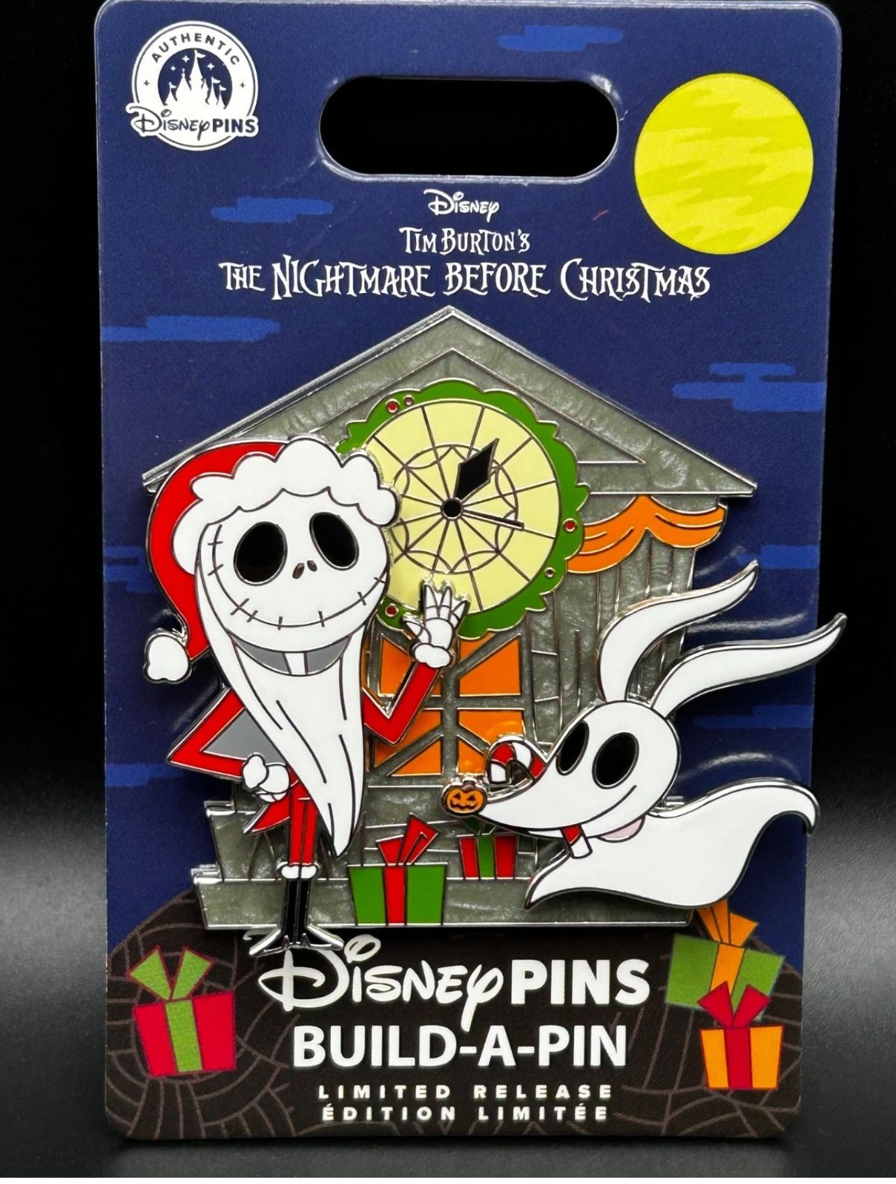 Nightmare Before Christmas Limited Edition Build A Pin Santa Jack Skellington & Zero .