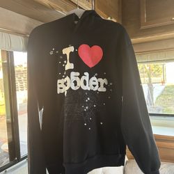 spider hoodie black