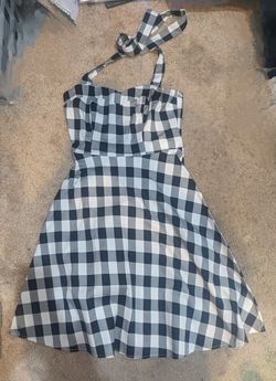 Topdress Women's Vintage Polka Audrey dress 1950s Halter Retro Cocktail Dress 