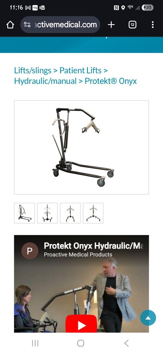 Never used Hydraulic Hoyer lift with sling and wheels