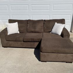 Brown Sectional Couch Reversible Sofa Chaise Free Delivery