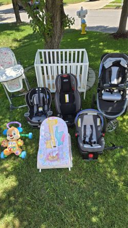 Graco Stroller + Crib + High Chair + Bouncer + Walker Bundle - $200 OBO