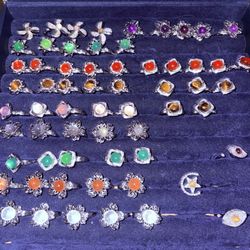 Fidget Spinner Adjustable Size Ring Gemstone