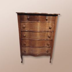 6 Drawer Antique Tiger Oak Dresser