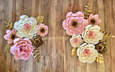 Flores de papel • Paper flowers • Flores de papel grandes • Rosas