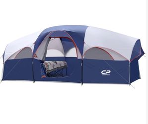 New CAMPROS CP 8-Person Family Camping Tent | Rainproof Heavy Duty 2-Room Dome Tent, Easy 5-Min Setu