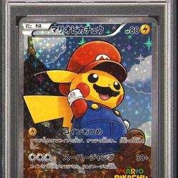 PSA 9 MINT Mario Pikachu Full Art Special Box Promo Pokemon Card 294 XY-P KL1
