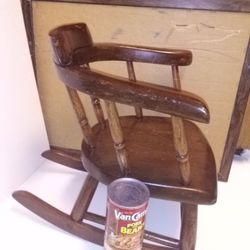 CHILD'S ROCKING CHAIR Antique Vintage Wooden Wood Children Small Furniture Household Seat 