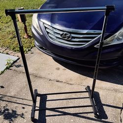 Adjustable Rolling Clothes Rack Garment Rack Portable Wardrobe Organizer